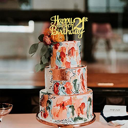 1 PCS Happy 21st Birthday Cake Topper