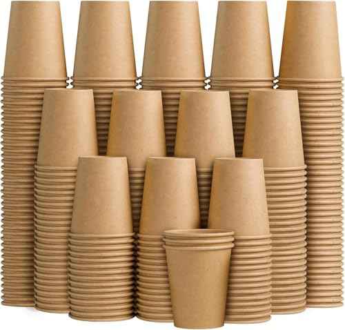 400 Pack 8 oz Paper Cups Brown Kraft Disposable Hot Coffee Cups (400 Count)