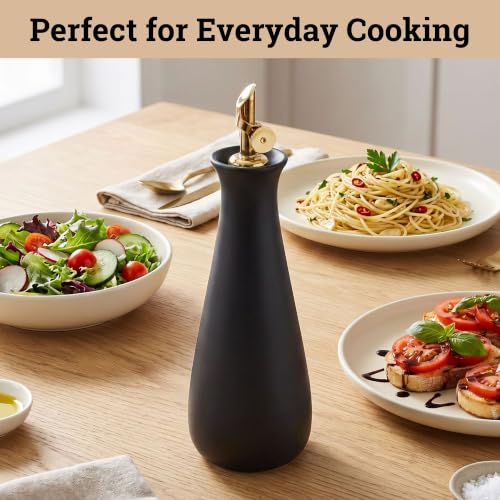 Ceramic Olive Oil Dispenser with Self