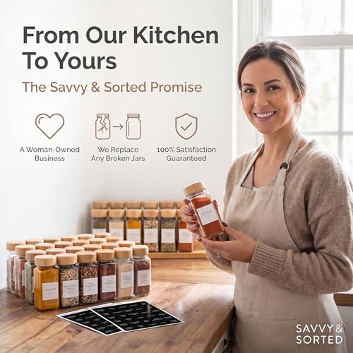 Glass Spice Jars with Label (24 Count)