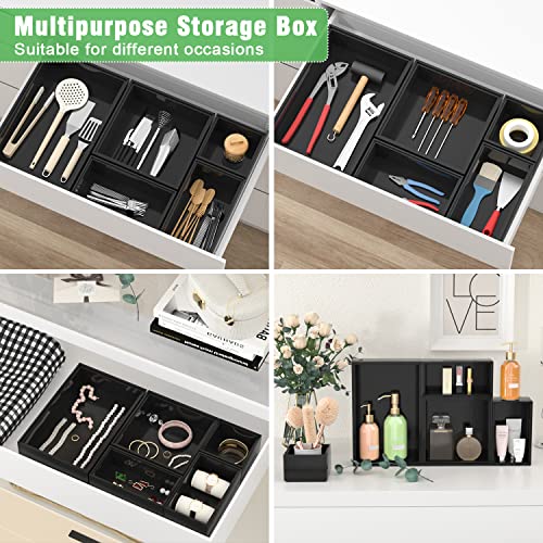 Black Bamboo Bathroom Drawer Organizer