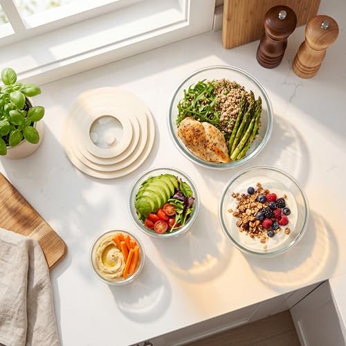 Glass Food Container Set with Glass Lid (3 Count)