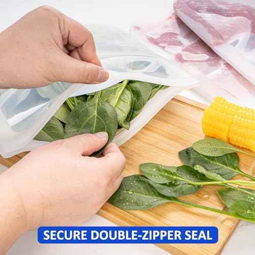 100% Silicone Flat Gallon Freezer Bags (4 Count)