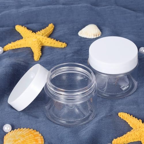 6 Pack 8 oz Plastic Jars Containers with Lids Wide (6 Count)