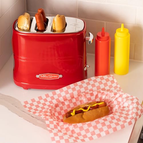 2 Slot Hot Dog and Bun Toaster with Mini Tongs