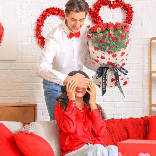 100ft Clear Cellophane Wrap Roll with Heart (146 Sq Ft)