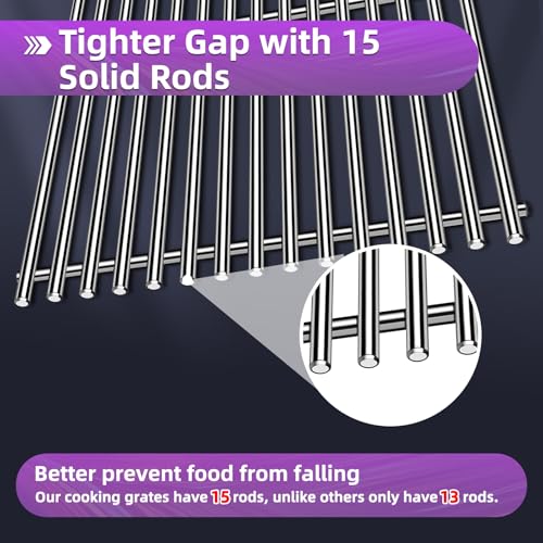 9MM 17.5" Stainless Steel Grill Grates for Weber Spirit E