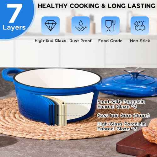 3QT Saucepan Enameled Cast Iron Sauce Pan Pot