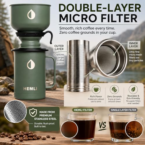 16 oz Pour Over Camp Coffee Maker Set
