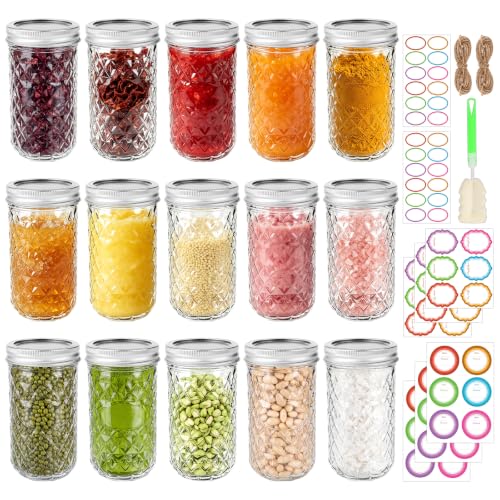 12oz Glass Mason Jars (15 Count)
