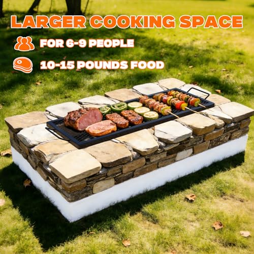 Heavy Duty Rectangular Fire Pit Grill Grate with X