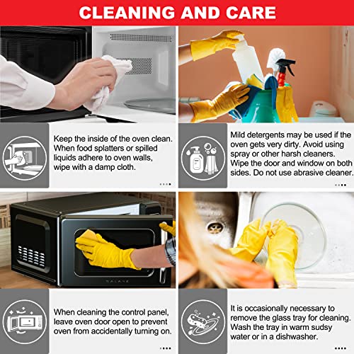 GLCMKZ11BKR10 Retro Countertop Microwave Oven with Auto Cook & Reheat