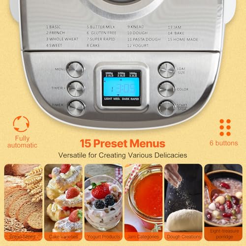 Bread Maker Dough Machine 15 Menus in 1