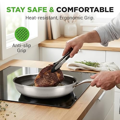 12" Stainless Steel Frying Pan with Lid