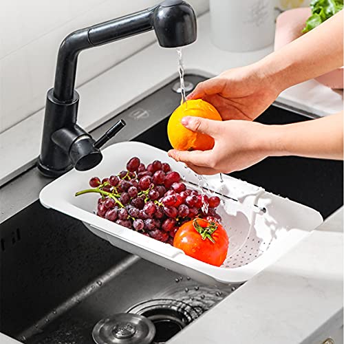 Collapsible Sink Colanders and Strainers Basket Extendable Plastic Fruit Vegetable Strainer Drainer Basket for Kitchen