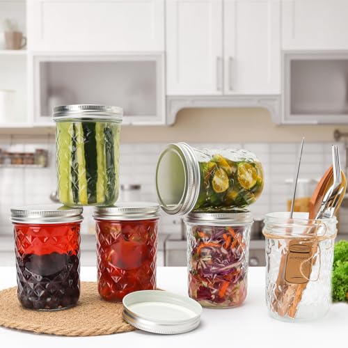 12 Pack16oz Wide Mouth Glass Mason Jars