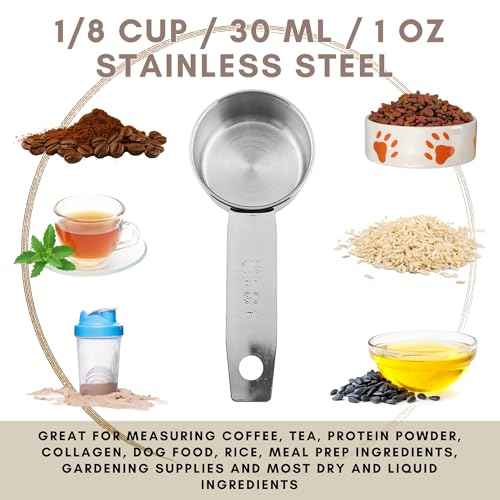 1 8 Cup Stainless Steel Measuring Cup (4 Count (1/8 Cup))