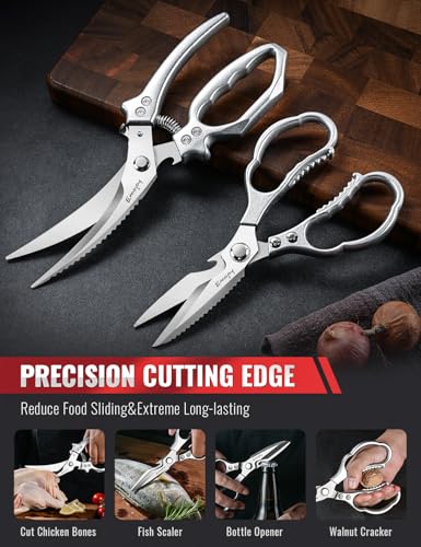 2 Piece Kitchen Scissors Set with Poultry Shears (2 Count)