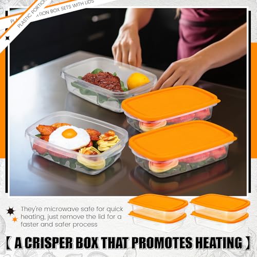 18 Pcs 33 oz Plastic Food Storage Containers with Lids (18 Count)