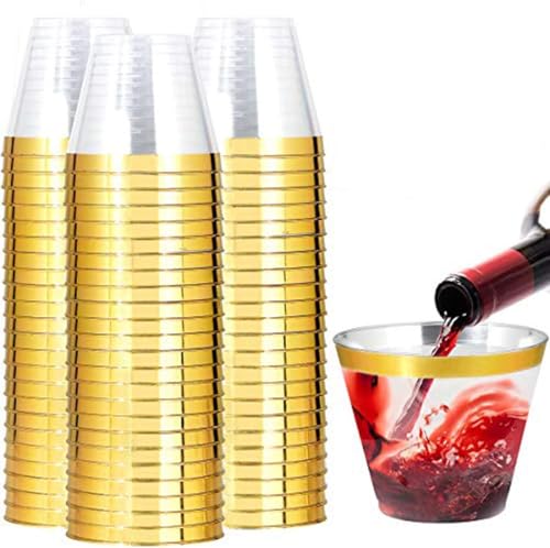 200 Pack Gold Plastic Cups (200 Count)