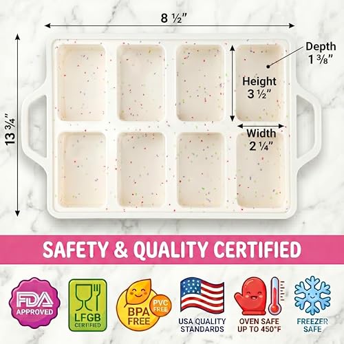 Silicone Mini Loaf Pans for Baking (2 Count)