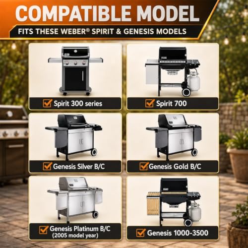 7639 304 Stainless Steel Grill Grates for Weber Spirit 300 Series