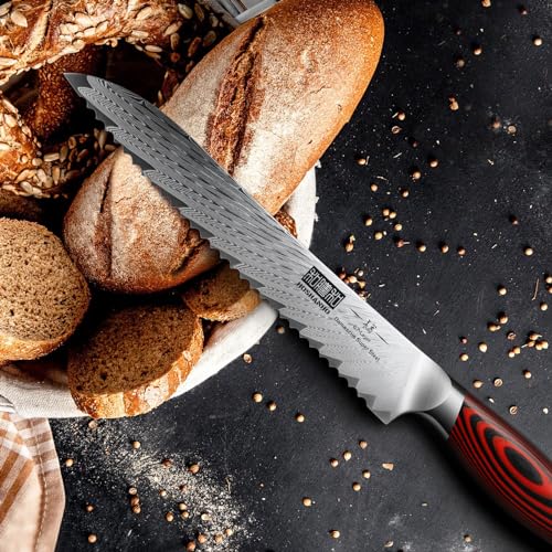 8" Damascus Bread Knife