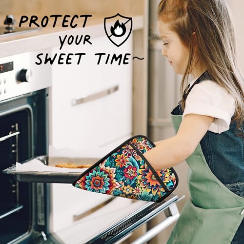 Vibrant Mandala Floral Pot Holders for Kitchen