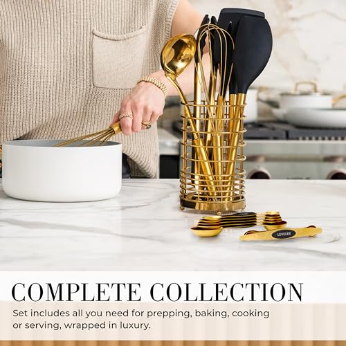 Black and Gold Kitchen Utensils Set (23 Count)