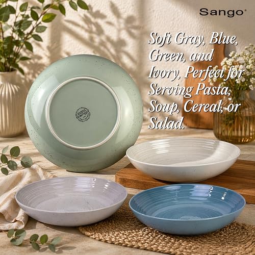 Siterra Artist's Blend Stoneware Pasta Bowls (4 Count)