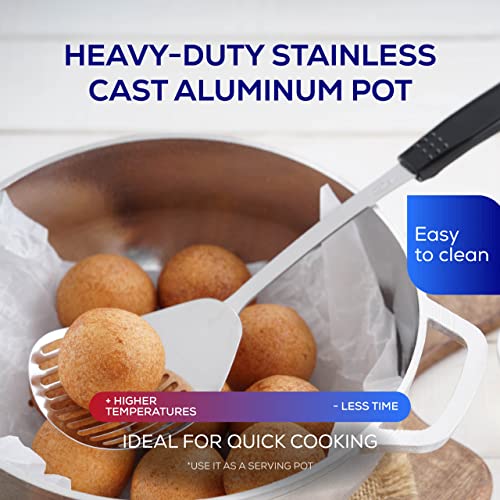 1.3 QT / 1.2 Liter) Mini Caldero Pot with Lid, Cast Aluminum Rice & Cooking Pot, 4 Cup Capacity for Rice, Beans, Sauces, Sides & Small Portions