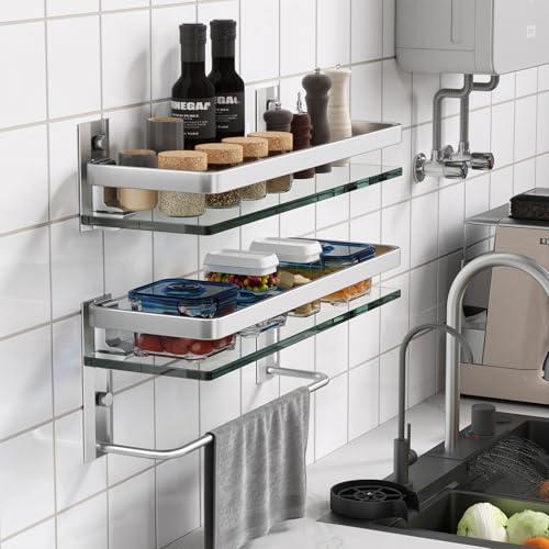 Bathroom Shelves Wall Mounted (2 Count)