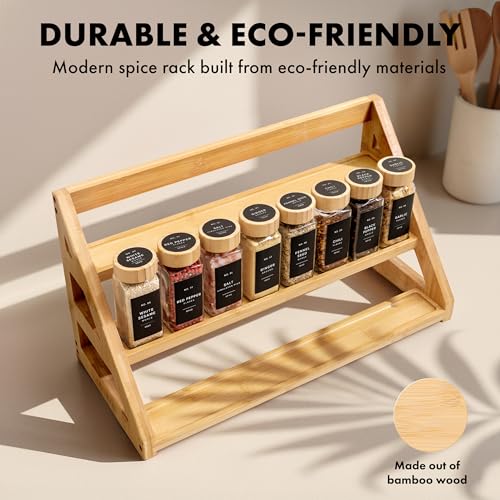 3 Tier Bamboo Spice Rack Organizer for Cabinet