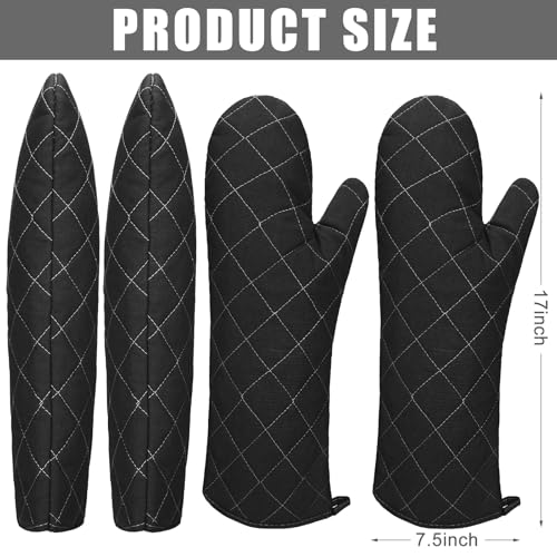 2 Pairs 17 Inch Extra Long Oven Mitts Heat Resistant (4 Count)