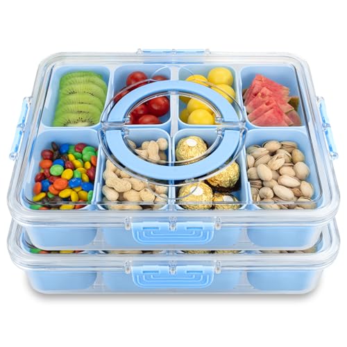 Divided Serving Tray with Lid and Handle (2 Count)
