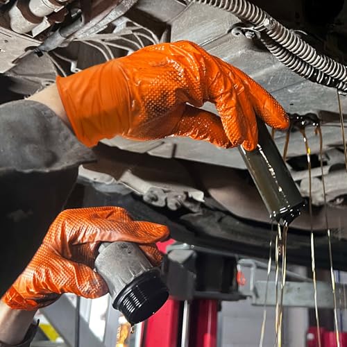 Heavy Duty Orange Nitrile Gloves (100 Count)
