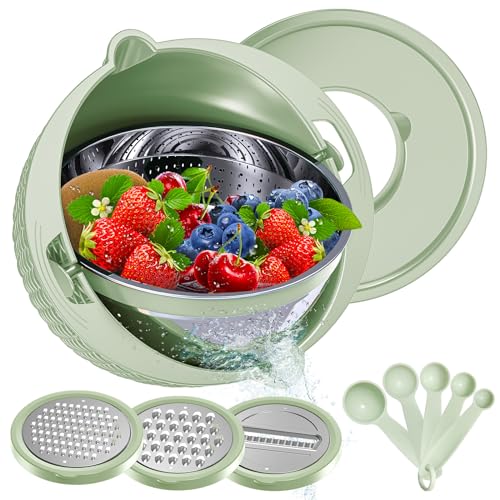 4 1 Strainer with Bowl & Spoons Set