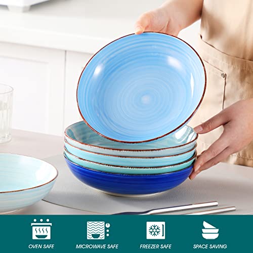 Bonita 38 oz Ceramic Pasta Bowls Set of 6 (6 Count)