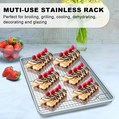 Half Sheet Pans with Rack Set