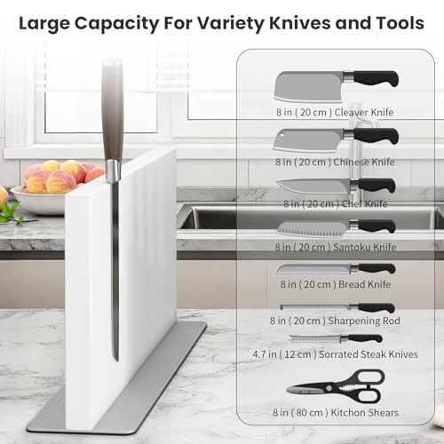 White Magnetic Knife Block Stainless Steel Magnetic Knife Holder
