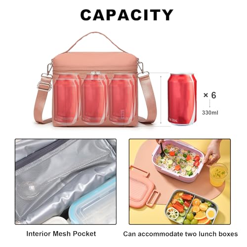 NOL Insulated Lunch Bags for Women Cooler Bag Lightweight Nylon Waterproof Lunch Box for Work