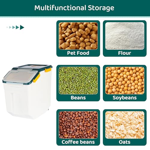 50 Pound Large Food Grade Container for Rice Flour Sugar (2 Count)