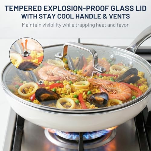 Ceramic Nonstick Frying Pans with Lids (3 Count)