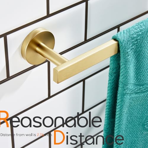 20 Inch Bathroom Towel Bar Bath Towel Rack Kitchen Towel Holder Towel Shelf Wall Mounted SUS304 Stainless Steel Brushed Gold AN4001GD