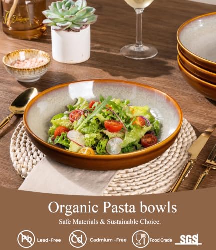 9.0" Ceramic Pasta Bowls Set of 4 (4 Count)