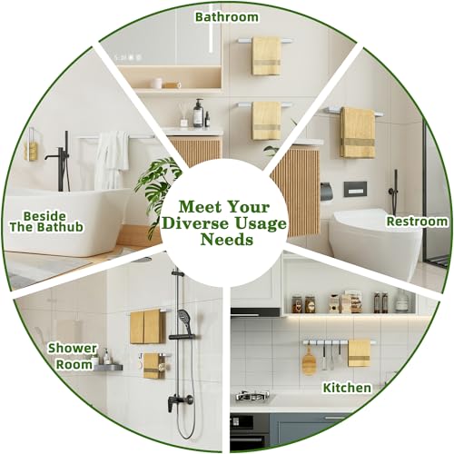White Hand Towel Holder Towel Bar for Bathroom Wall Mounted 16 Inch