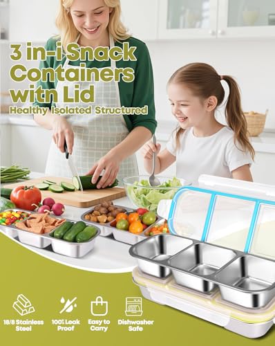 2 Pack Stainless Steel Snack Containers (2 Count)
