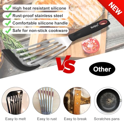2 Piece Silicone Fish Spatula for Nonstick Cookware (2 Count)