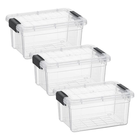 3.4 Quart Clear Plastic Storage Boxes with Lids (3 Count)