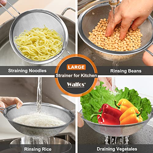 Large Fine Mesh Strainer 9.35" & 7.8" (2 Count)